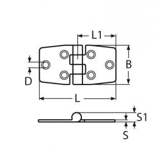 Bisagra Inoxidable con Embellecedor (40x76mm)