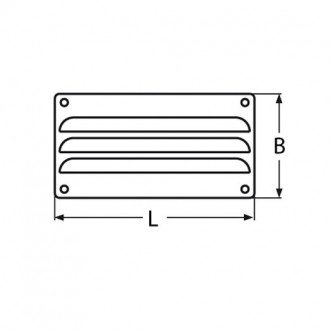 Rejilla Ventilacion Inoxidable 127x66mm
