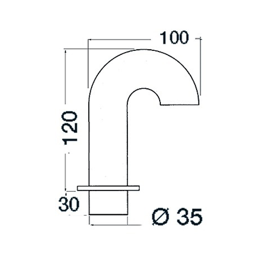 Cabezal flexible con ojal en cuerda de acero inoxidable. Para guia pasacables de 3, 4 y 5 mm