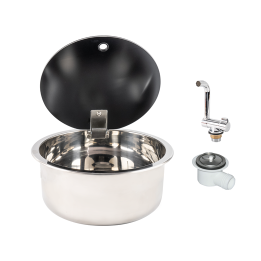 Fregadero Redondo con Tapa de Cristal (345mm)