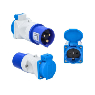 Enchufe Macho-Hembra con Tapa