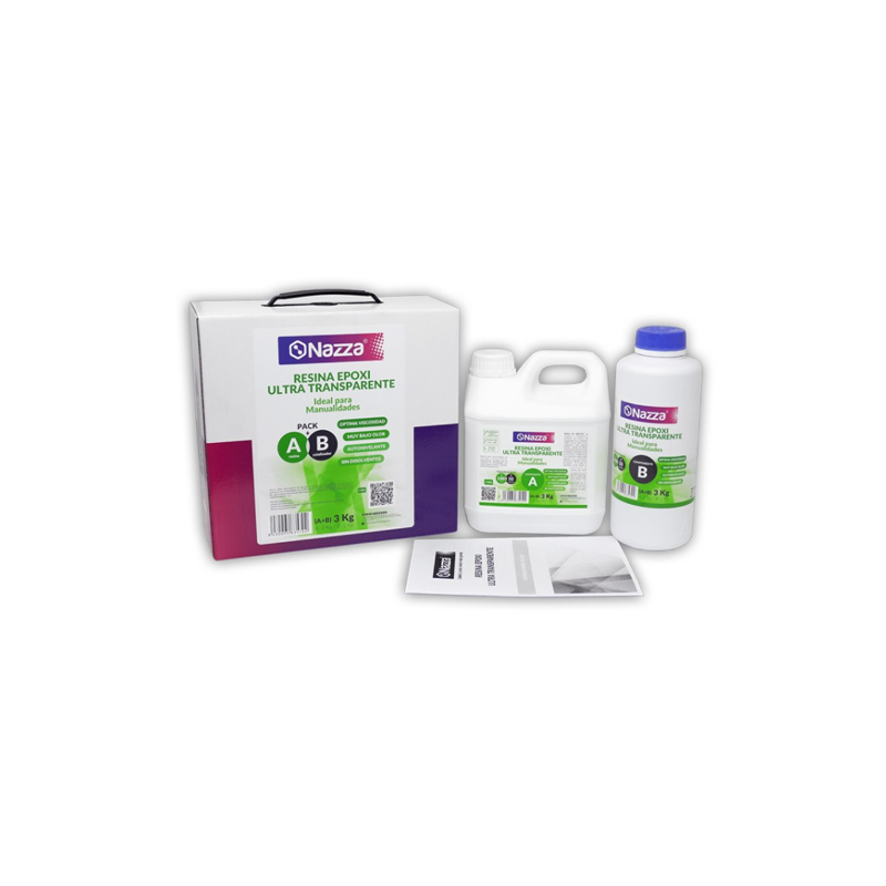 Kit Resina Epoxi Nazza Ultra Transparente Manualidades (3kg) Kit Resina Epoxi Nazza Ultra Transparente Manualidades (3kg)