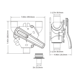 Llave Valvula de Tres Vias Seaflo
