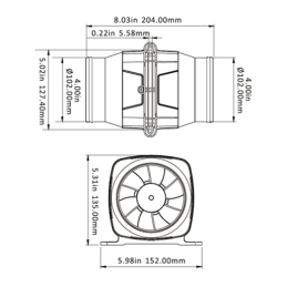 Ventilador de Cala en Linea Seaflo (102mm)