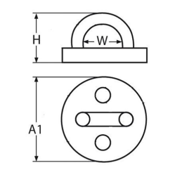 Pasacabos Redondo Inoxidable Negro