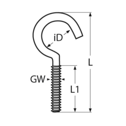 Cancamo Abierto Inoxidable con Rosca Metrica